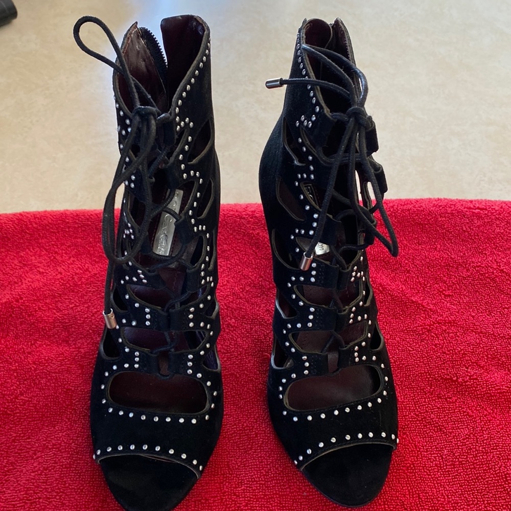 Black strappy heels